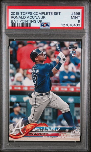 2018 Topps Bat Pointing Up Variation Ronald Acuna Jr. #698B PSA 9