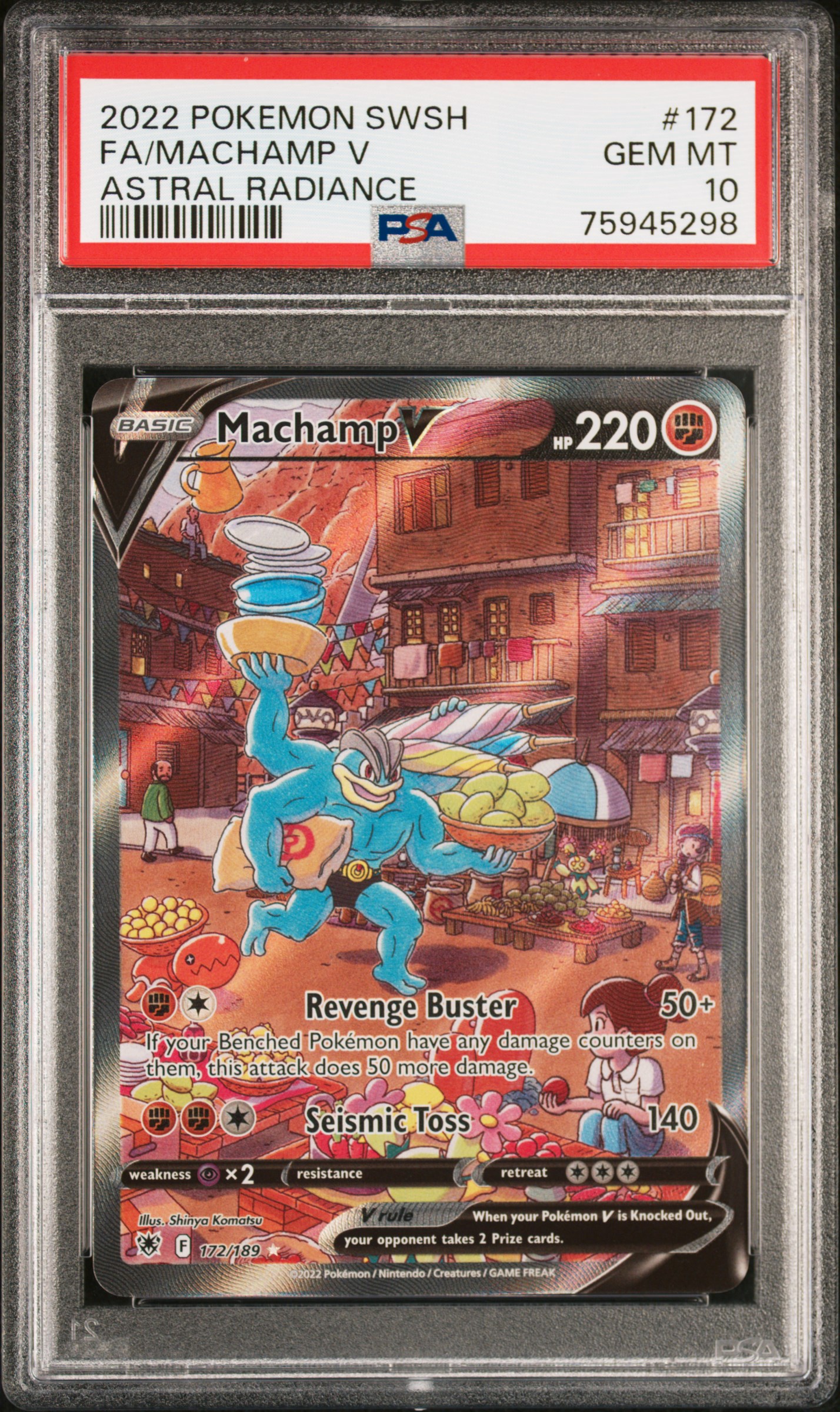 2022 Pokemon Sword & Shield Astral Radiance Fa/Machamp V #172/189 PSA 10