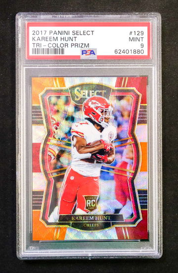 2017 Panini Select - Kareem Hunt - Rookie Tri Color Prizm /149 PSA 9 Mint