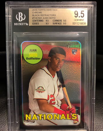 Juan Soto 2018 Topps Heritage Black Refractor #34/69 BGS 9.5 True Gem 