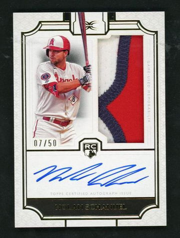 2024 Topps Definitive Collection Nolan Schanuel #DRPC-NS RC Patch Auto /50