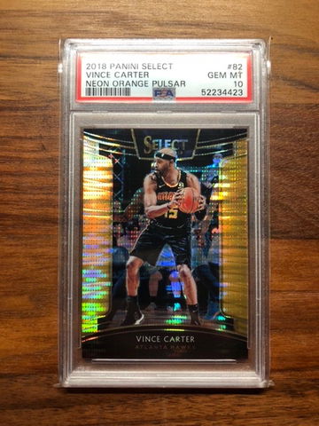 2018 Select Neon Orange Pulsar RARE Vince Carter PSA 10 LOW POP
