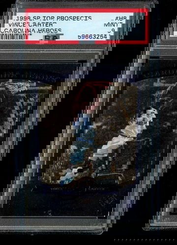 1998-99 Upper Deck Sp Top Prospects Vince Carter Rookie Carolina Heroes PSA 9