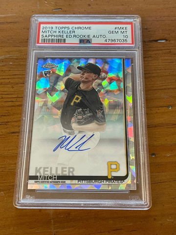 2019 Topps Chrome Sapphire Mitch Keller auto PSA 10