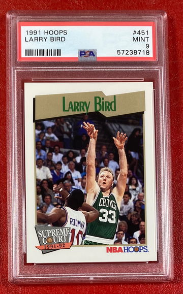 1991 NBA Hoops Larry Bird #451 PSA 9 Boston Celtics NBA Card