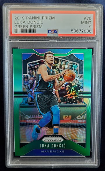 2019-20 Panini Prizm Luka Doncic Green Refractor #75 PSA 9 Mint