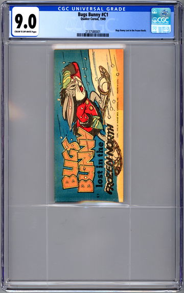 BUGS BUNNY #C1 CGC 9.0 *LOST IN THE FROZEN NORTH* QUAKER CEREAL GIVEAWAY 1949
