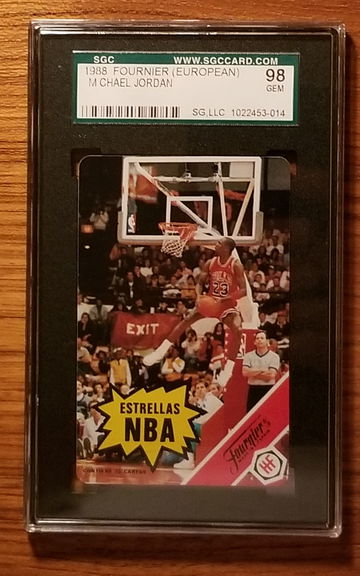 1988 Fournier Estrellas Michael Jordan rules card sgc 98 10 gem mint