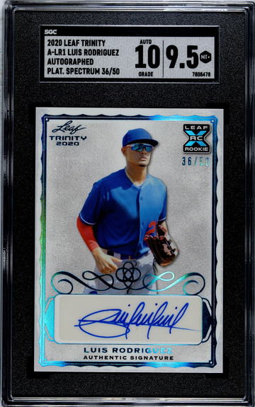 2020 Leaf Trinity Luis Rodriguez Auto Platinum Spectrum 36/50 SGC 9.5/10!