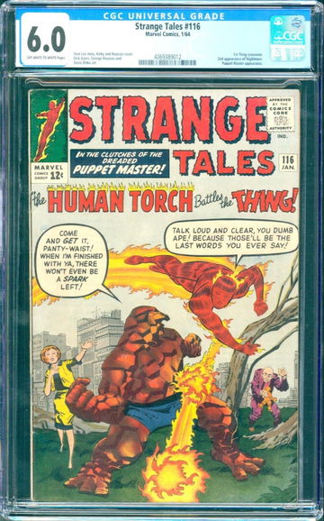 Strange Tales #116 (1964) CGC 6.0 -- O/w to w; 1st Thing x-over; 2nd Nightmare