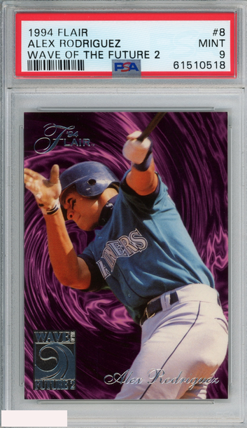 1994 FLAIR WAVE OF THE FUTURE 2 ALEX RODRIGUEZ #8 ROOKIE RC MARINERS PSA 9 MINT