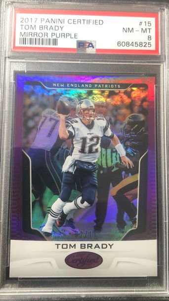 2017 Panini Certified Tom Brady Mirror Purple /10 PSA 8 Mint POP 1