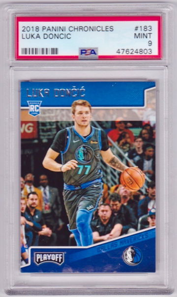 2018-19 Panini Chronicles Playoff Luka Doncic Rookie PSA 9