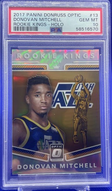 2017-18 Donruss Optic Donovan Mitchell Rookie Kings Silver Holo PSA 10 Gem Mint