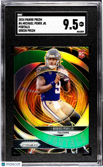 2024 Panini Prizm Michael Penix JR. #6 Portals Green SGC 9.5