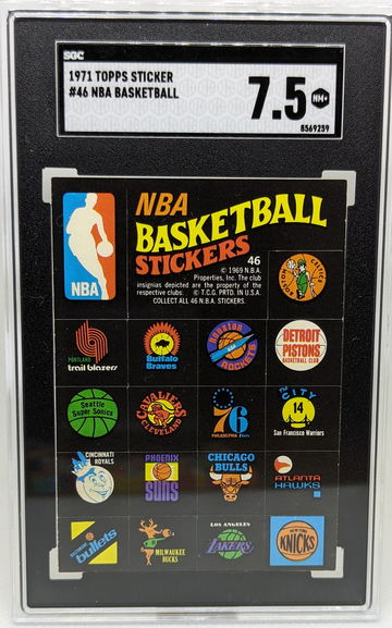 1971 Topps Sticker NBA Basketball #46 SGC 7.5