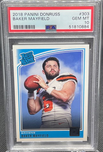 Baker Mayfield 2018 Donruss Rated Rookie PSA 10
