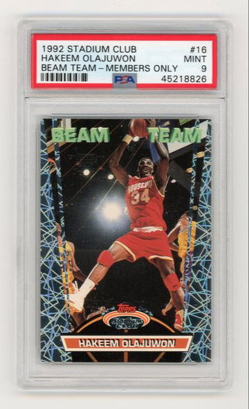 1992 Stadium Club Beam Team Members Only Hakeem Olajuwon PSA 9