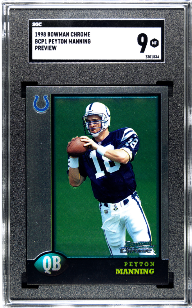 1998 Bowman Chrome Peyton Manning #BCP1 Preview SGC 9