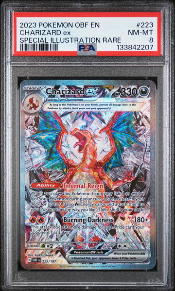 2023 Pokemon Scarlet and Violet Obsidian Flames Special Illustration Rare Charizard Ex #223 PSA 8