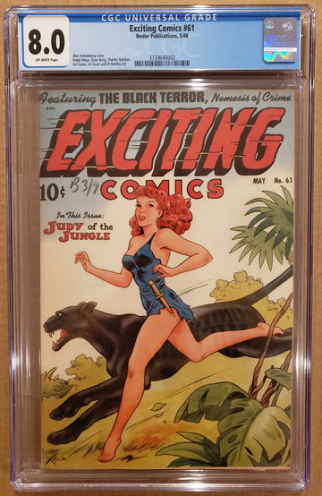 Exciting Comics #61 CGC 8.0 OW Pages 1948 Alex Schomburg cover VF