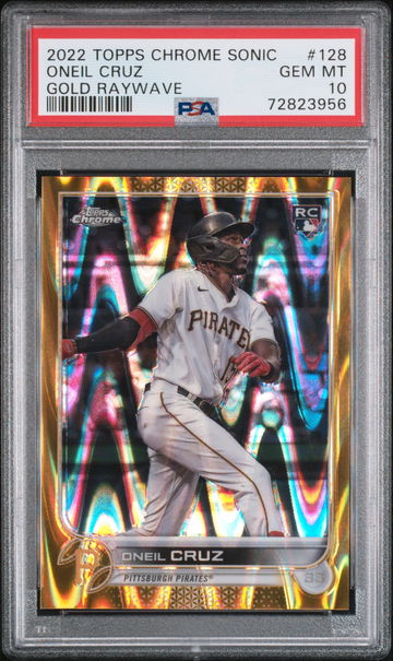 2022 Topps Chrome Sonic Gold Raywave /50 Oneil Cruz RC PSA 10