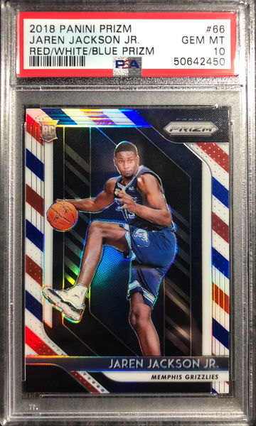 2018 Prizm Jaren Jackson Jr. #66 Red White Blue PSA 10 GEM MINT
