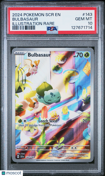 Stellar Crown Bulbasaur Foil Illustration Rare PSA 10 #143