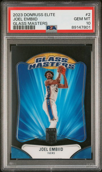2023 Panini Donruss Elite Glass Masters Joel Embiid #2 PSA 10