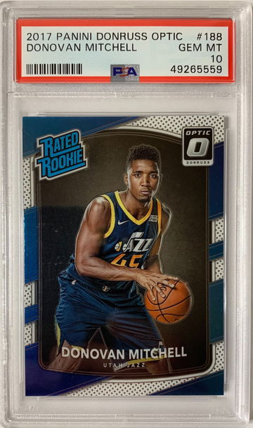 2017 Panini Donruss Optic Donovan Mitchell PSA 10 Gem Mint #188