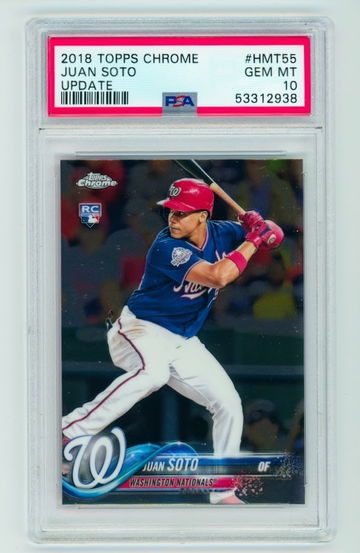 2018 Topps Chrome Update Juan Soto RC Rookie HMT55 PSA 10