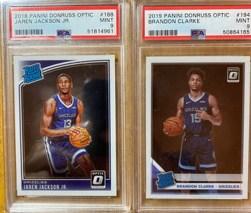 2018/2019 Panini DonRuss Optic Jaren Jackson Jr / Brandon Clarke PSA 9 Mint