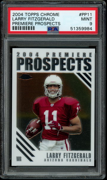 2004 Topps Chrome Premiere Prospects #PP11 Larry Fitzgerald PSA 9 Mint