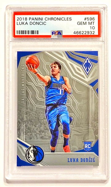 2018-19 Panini Chronicles Luka Doncic #596 Phoenix Rookie PSA 10