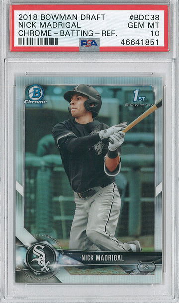 2018 Bowman Draft Nick Madrigal Refractor #BDC38 PSA 10 Cubs