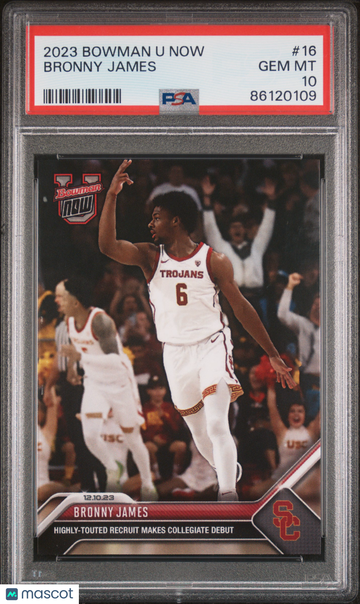 2023 Bowman U Now Bronny James #16 PSA 10