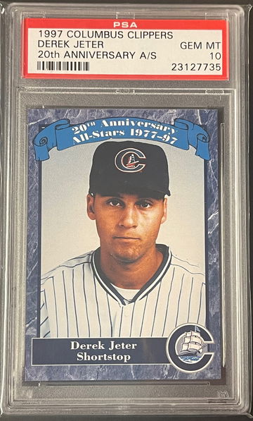 1997 Columbus Clippers 20th Anniversary All Star Derek Jeter Yankees HOF PSA 10