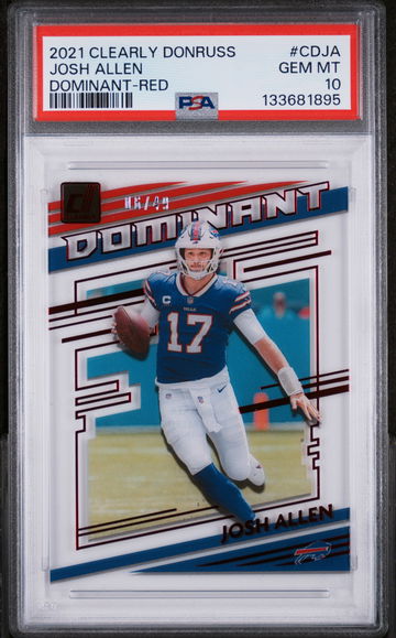 2021 Panini Clearly Donruss Dominant Red Josh Allen #CDJA /49 PSA 10