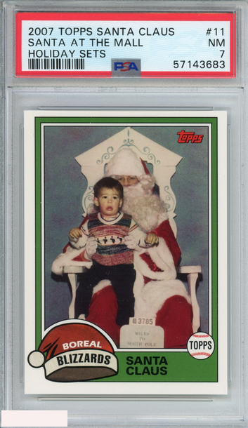 2007 TOPPS SANTA CLAUS HOLIDAY SETS SANTA AT THE MALL #11 PSA 7 NM