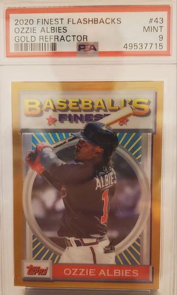 2020 Finest Flaskbacks Ozzie Albies GOLD Refractor 11/50 Atlanta Braves