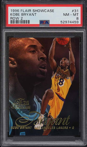 1996 FLAIR SHOWCASE ROW 2 KOBE BRYANT ROOKIE RC #31 PSA 8 NM-MT
