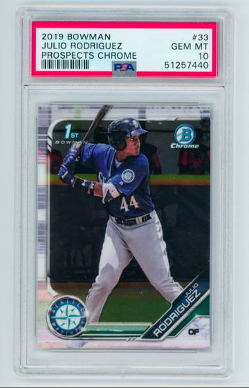 2019 Bowman Julio Rodriguez Prospects Chrome #33 PSA 10 (mf)