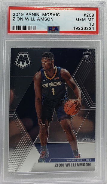 2019 panini mosaic zion williamson #209 psa 10