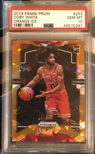 2019-20 Prizm - COBY WHITE - Orange Ice Prizm - Rookie - PSA 10