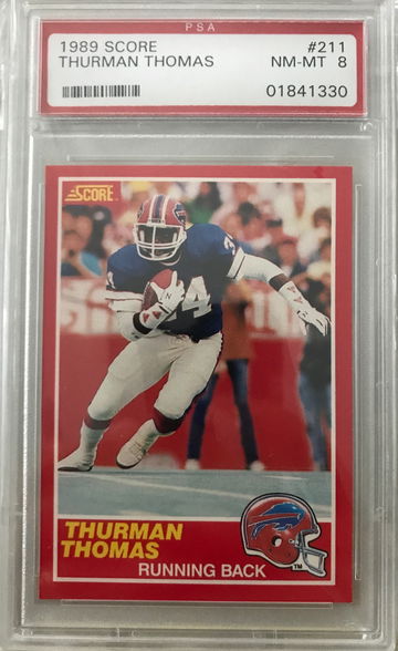 1989 Thurman Thomas score psa 8 RC 
