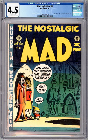 MAD #1 CGC 4.5 AKA THE NOSTALGIC MAD #1 WOOD & KURTZMAN ART 20TH ANNIV REPRINT 1952-1972