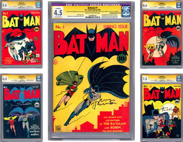 BATMAN #12345678910 CGC *ALL 10 ISSUES SIGNED* ORIG ARTIST JERRY ROBINSON 1940