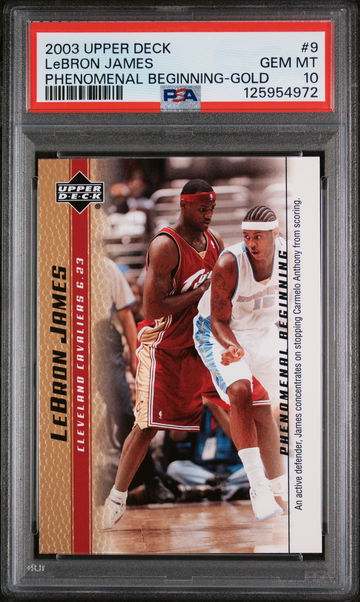 2003 Upper Deck Phenomenal Beginning Gold LeBron James #9 PSA 10