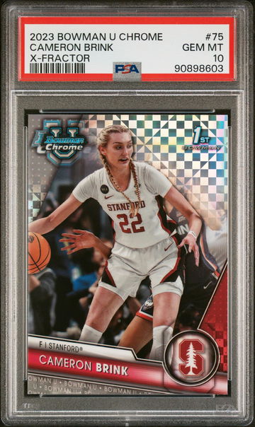 2023 Bowman University Chrome X-Fractor Cameron Brink #75 PSA 10