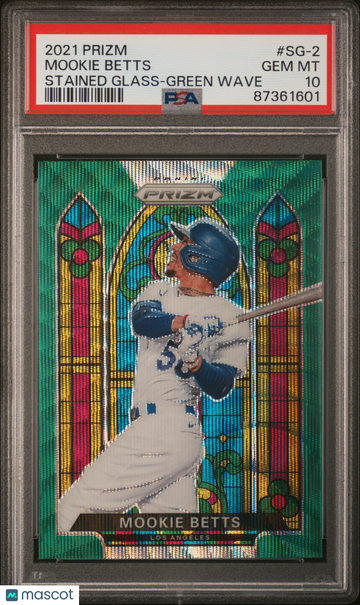 2021 Panini Prizm Stained Glass Mookie Betts #SG-2 PSA 10 - Green Wave